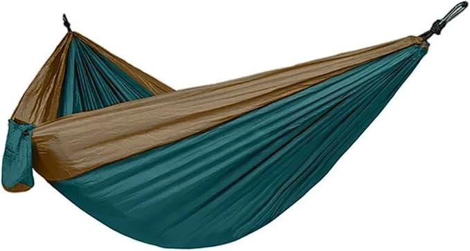 Hammock. 2Pcs Single Person Portable Outdoor Camping Hammock Parachute Fabric Hanging Bed Hammock .Hammocks for Outside(Dark Green)