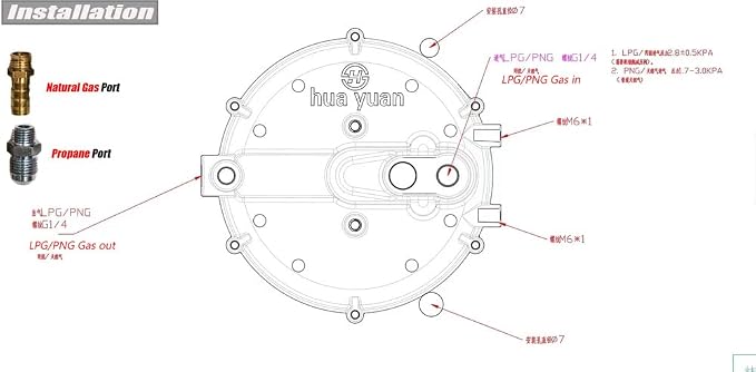 Natural Gas Conversion Kit Compatible with Duromax XP12000EH Generator 12KW LP 18HP Dual Fuel LP