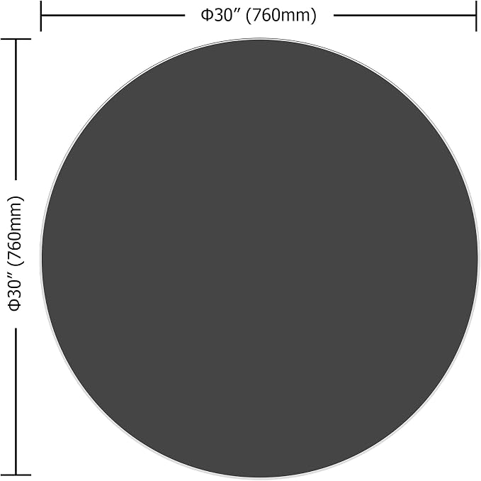 30 inch Round Glass Table Top - Black Tempered Glass Surface Protector - Safe 1/4" Thick Round Edge - Useful for Replacement,Dining Table, Patio, Coffee and End Table,Indoor & Outdoor