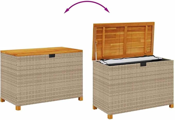 Garden Storage Box Beige and brown,Durable Garden Storage Box with Weatherproof Design for Outdoor Use Storage Boxes