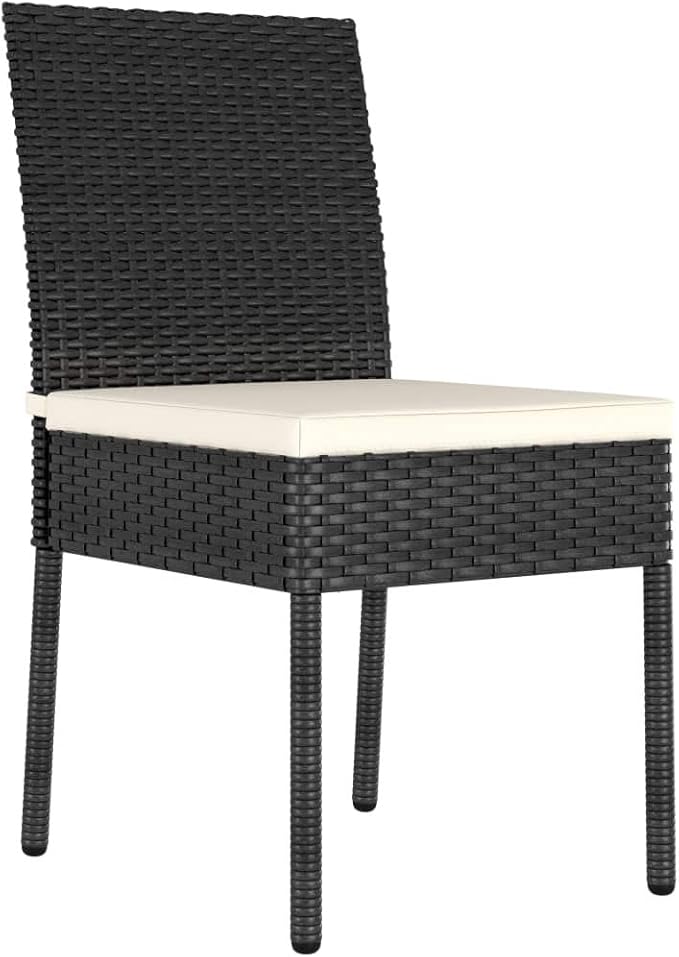 Patio Dining Set,Outdoor Seating Set,Patio Conversation Sets,Patio Table,for The Patio, Deck, Front Porch, Poolside or Balcony Poly Rattan Black