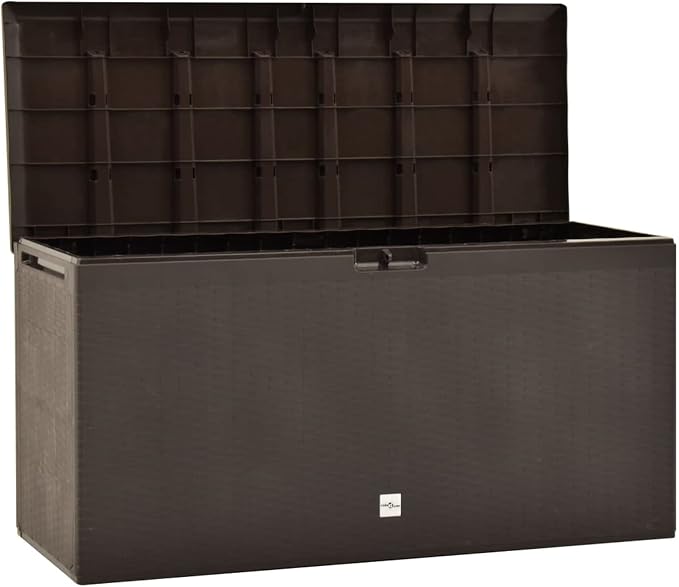 Patio Storage Box Deck Storage Box Outdoor Storage Cabinet Waterproof Storage Containers Storage Outdoor Brown 44.9"x18.5"x23.6"