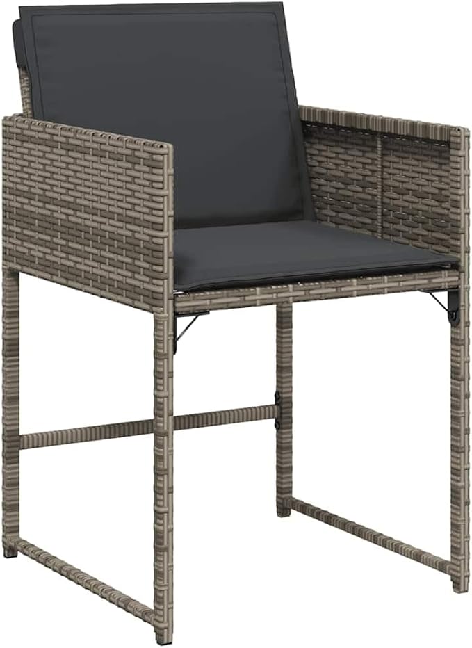 9-Piece Modern Garden Dining Set Gray PE Rattan Patio Furniture Set Foldable for Outdoor Meals and Gatherings