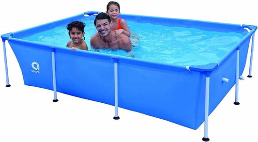 Rectangular Above Ground Swimming Pool, Steel Frame, Fast Setup and Durable, for Backyard and Courtyard, Light Blue, 8.5ft x 6ft x 26in