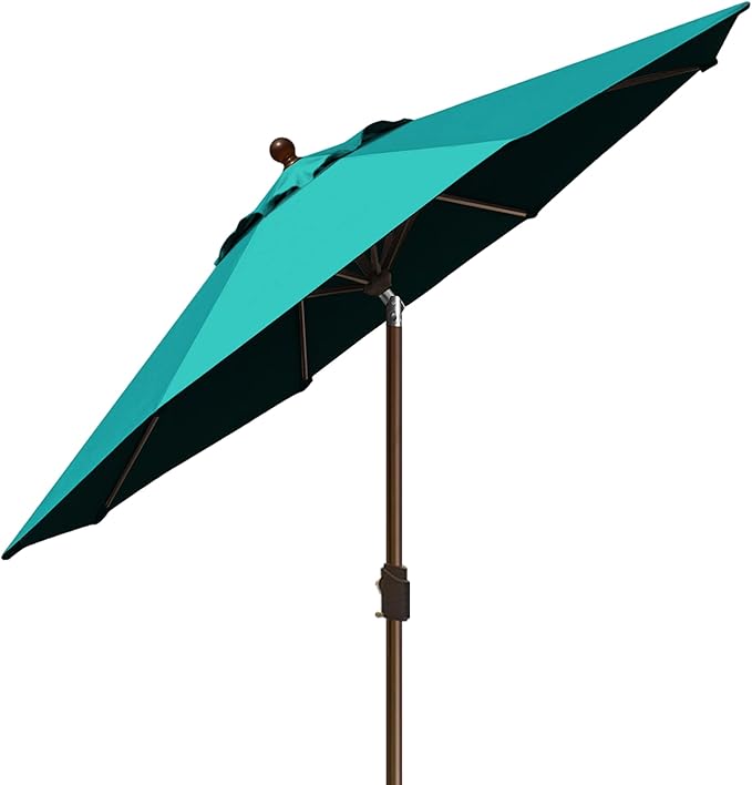 EliteShade USA 10-Year-Non-Fading 9Ft Market Patio Umbrella, UPF 50+ UV Protection Performance Sun Umbrella, Heavy Duty Commercial Grade Outdoor Table Umbrella with Crank & Tilt, Windproof Vented Top for Garden, Pool, Deck and Outdoor Playsets, Teal