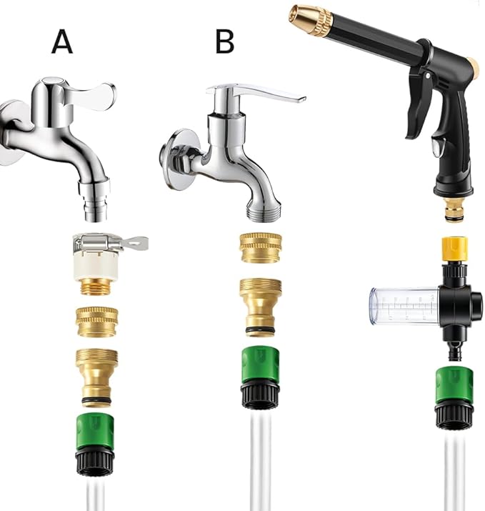 2026 Upgraded High Pressure Sprayer, 4 Mode Jet Nozzle Power Washer with Soap Dispenser and Quick Connectors, Car Wash Water Gun for Patio, Car Washing, Outdoor Cleaning (A)