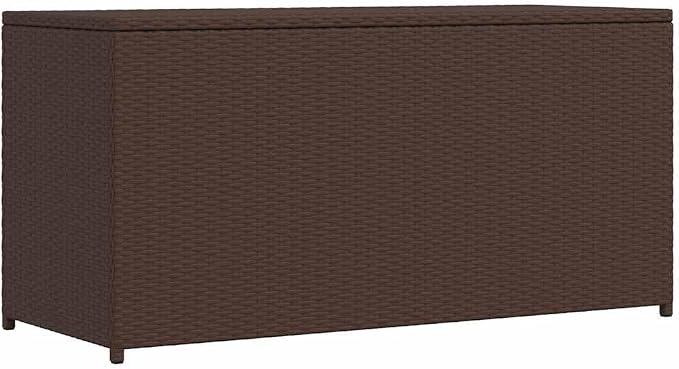 Storage Chest Brown,Modern Woven Storage Box with Gas Lift Mechanism for Outdoor Use Storage Boxes
