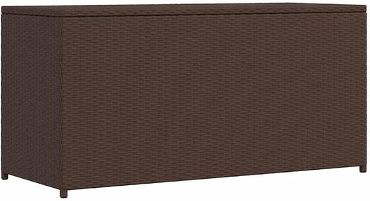 Brown 47x47x24 in Wicker Outdoor Storage Box with Gas Lift, PE Rattan Deck Box for Patio Cushion Toy Tool, Modern Garden Shed Cabinet for Backyard Balcony