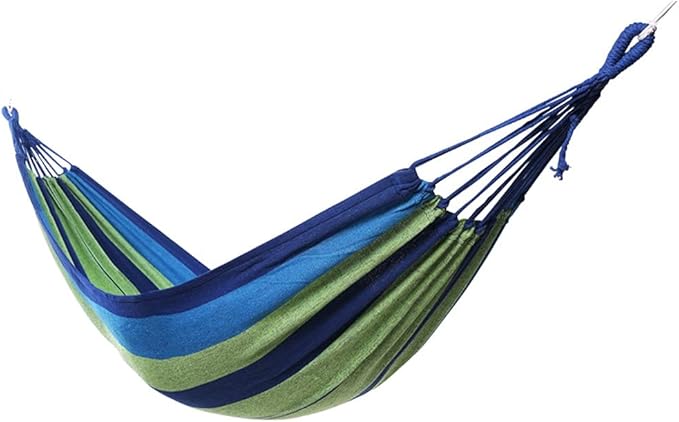 Camping Hammock, Outdoor Hammock Large Cotton Hammock for Garden Patio Yard Beach Camping Capacity 300kg(Green,2M*0.8M)
