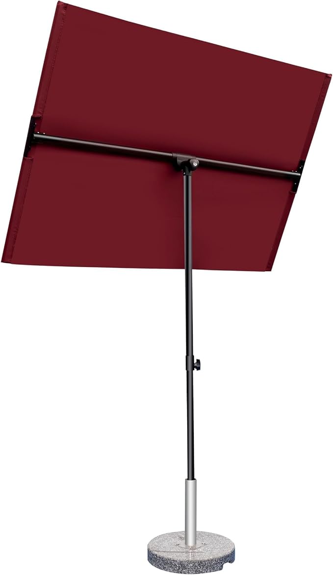 Rectangular Patio Umbrella with 360° Rotating Knob, 6x4 FT Balcony Umbrella, UV-Resistant Balcony Shade for Apartment, Deck, Porch, and Small Outdoor Spaces