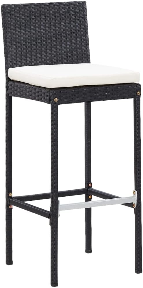 Patio Bar Set with Cushions,Patio Lounge Set,Outdoor Furniture,Outdoor Furniture Sets,Patio Conversation Sets,for Garden,Deck,Backyard,9 Piece Poly Rattan Black