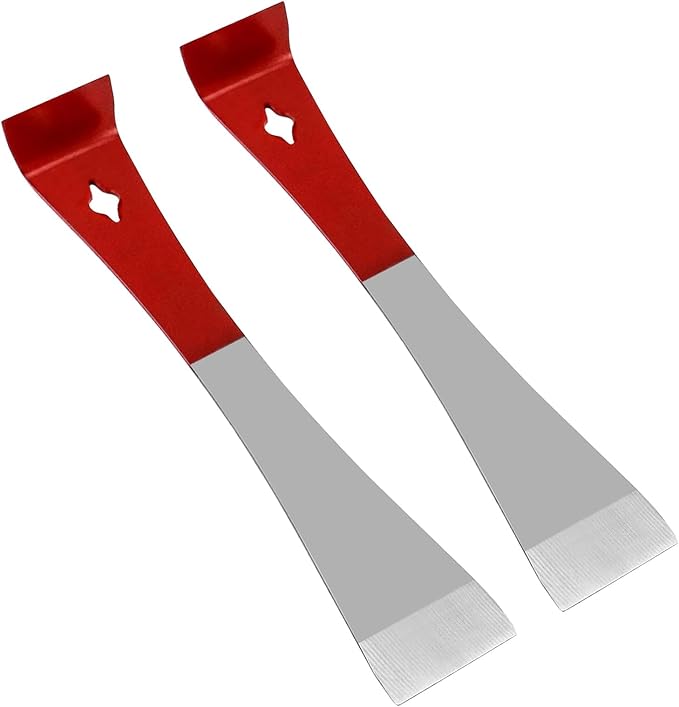 2PCS Stainless Steel Beekeeping Hive Scraper Tools - Essential Beekeeper Equipment for Lifting Frames and Scraping Hives Clean - Durable Bee Hive Hand Tool Set