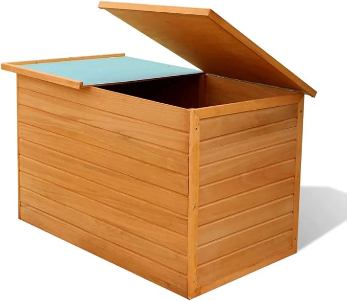 【Fast Shipping】 Outdoor Deck Box Storage, Pool Toys, Gardening Tools, Furniture Patio Storage Box 49.6"x28.3"x28.3" Wood