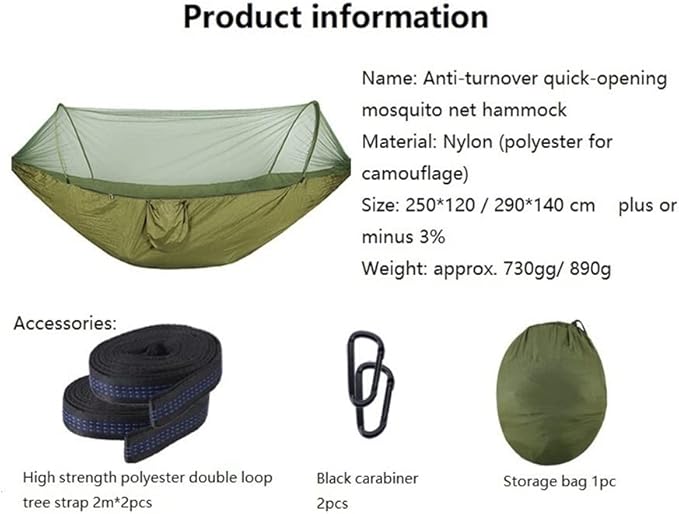 Hammock Tent Hanging Camping Hammock with Net Lightweight Outdoor Swing Sleeping Hammock