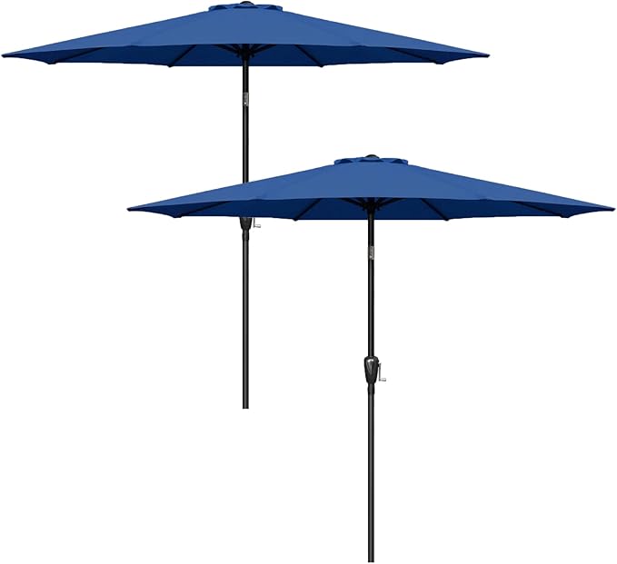 Simple Deluxe 9ft Outdoor Market Table Patio Umbrella with Button Tilt