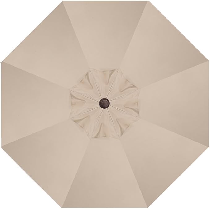Treasure Garden 11-Foot Patio Umbrella - Outdoor Furniture Market Umbrella – Auto Tilt – Bronze Aluminum Frame (Obravia2, Khaki)