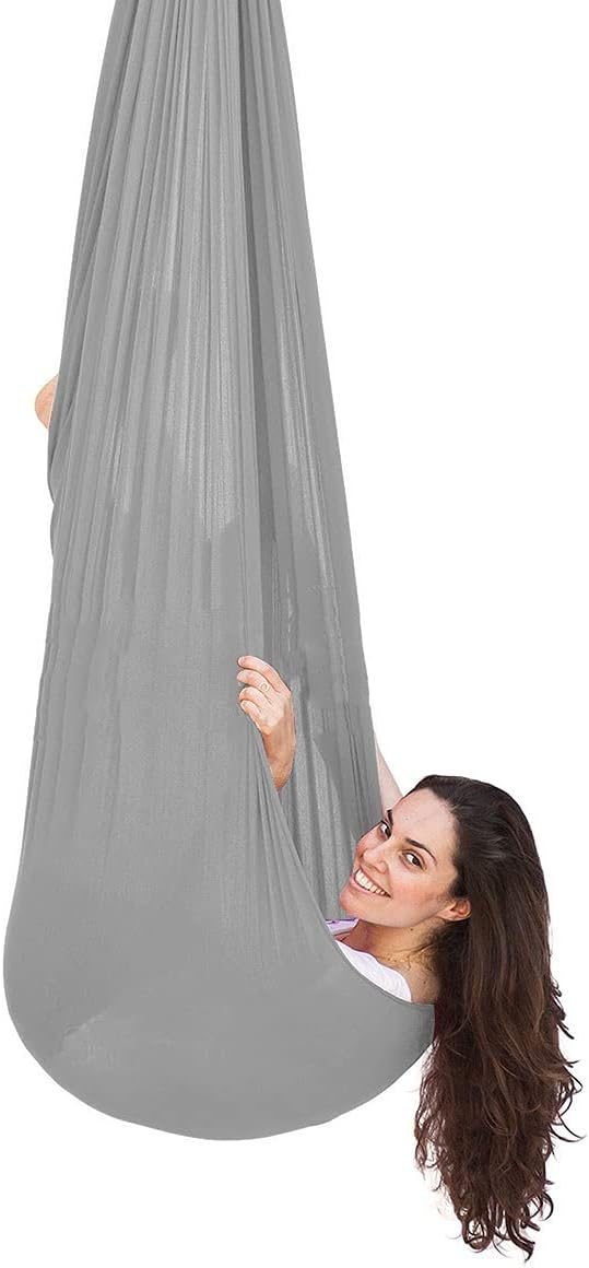 Sensory Swing for Adults Kids Indoor Therapy Swing Outdoor Calming Cuddle Snuggle Hammock Adjustable Durable Fabric Compression Swing for Autism ADHD Aspergers