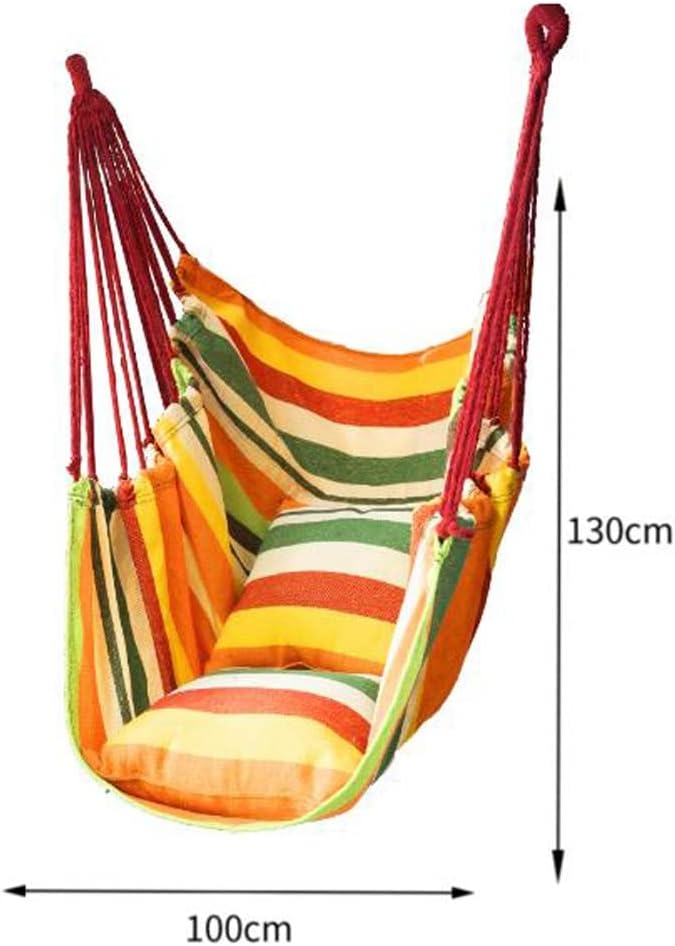 Outdoor Hammock Anti-Rollover Travel Camping Portable Hammock Hanging Chair Outdoor Portable Camping Travel Equipment (Color : Orange, Size : 130 * 100cm)