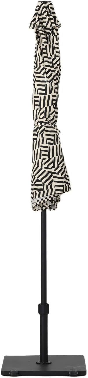 Tempera Striped Patio Umbrellas Outdoor Table Market Umbrellas with Crank & Pust Button Tilt|Auto-Tilt, 8 Steel Ribs, High Color-Fastness Canopy
