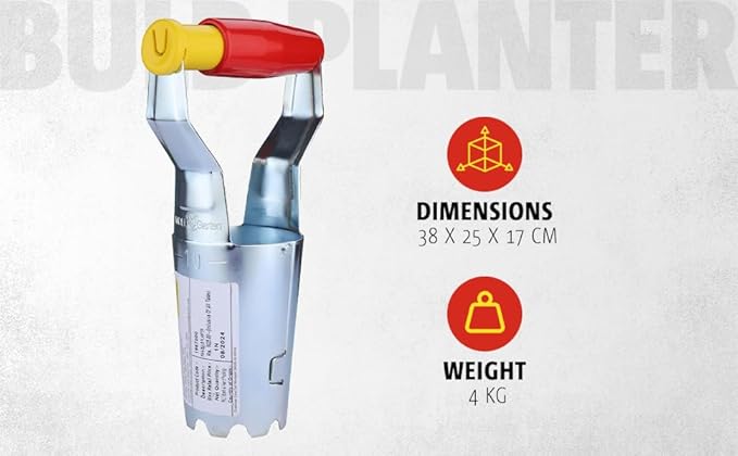 Wolf-Garten FHN Bulb Planter Fixed Hand Tool, Red, 38x2.5x1.7 cm