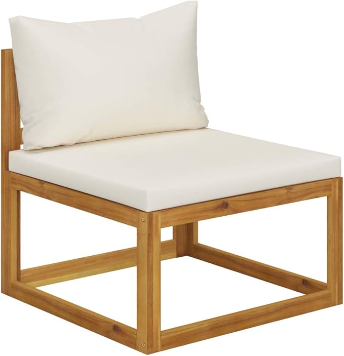 Patio Lounge Set with Cushion,Outdoor Patio Furniture,Outdoor Chat Conversation Set,Garden Furniture Sets,for Patio,Backyard,Garden,Outdoor,7 Piece Cream Solid Acacia Wood