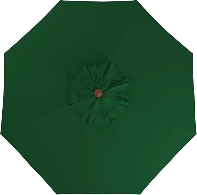California Umbrella 9' Premium Commercial Hardwood Patio Umbrella, Manual Lift With Pacifica Hunter Green Fabric