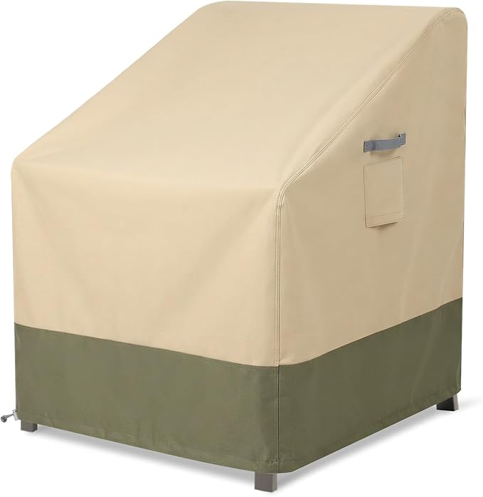 BPS Patio Chair Cover for Lawn Deep Seat and Deck Swivel Chairs, 600D Waterproof Cover with Attached Storage Bag and Reflective Handles for Outdoor Furniture, 28''W x 34''D x 38''H
