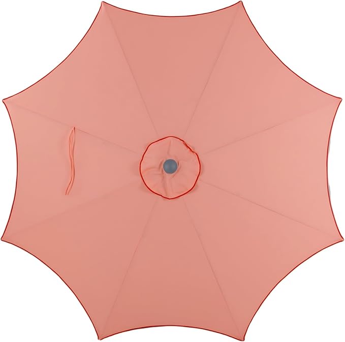 Tempera Patio Umbrellas Arc Edge Outdoor Table Market Umbrellas with Crank & Pust Button Tilt|Auto-Tilt, 8 Steel Ribs, High Color-Fastness Canopy