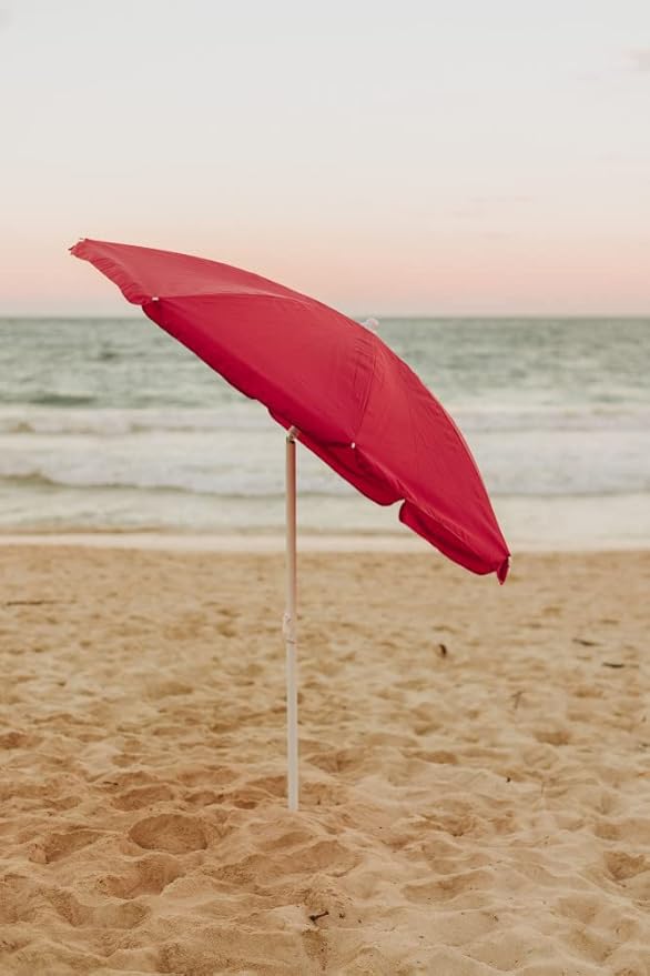 PICNIC TIME NCAA Nebraska Cornhuskers Outdoor Canopy Sunshade Beach Umbrella 5.5' - Small Patio Umbrella - Beach Chair Umbrella