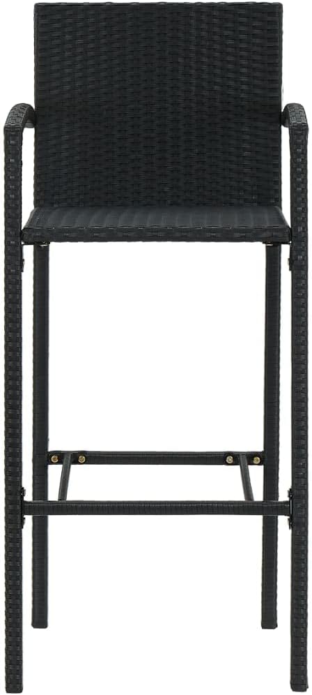 5 Piece Patio Bar Set, Porch Furniture Set Garden Lounge Set Patio Conversation Set Outdoor Dining Sets for Garden Poolside Piazza Negotiation Area with Armrest Poly Rattan Black