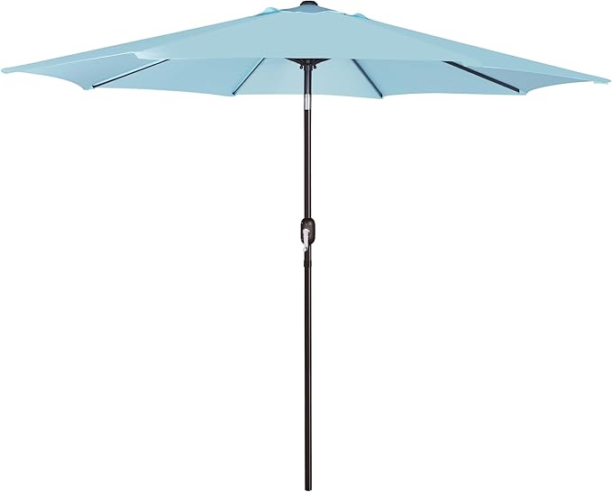 Blissun 9' Outdoor Patio Umbrella, Outdoor Table Umbrella, Yard Umbrella, Market Umbrella with 8 Sturdy Ribs, Push Button Tilt and Crank