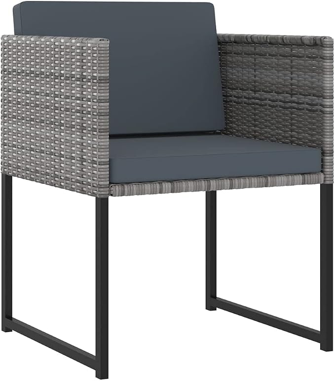 9 Piece Patio Dining Set, 8 Person Outdoor PE Rattan Dining Table and Chairs with Cushions, Space Saving Sectional Conversation Set for Garden, Backyard, Gray