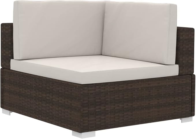 Patio Sofa Set with Cushions,Outdoor Patio Furniture,Conversation Furniture,Patio Furniture Sets,for Terrace,Garden,Backyard,4 Piece Poly Rattan Brown
