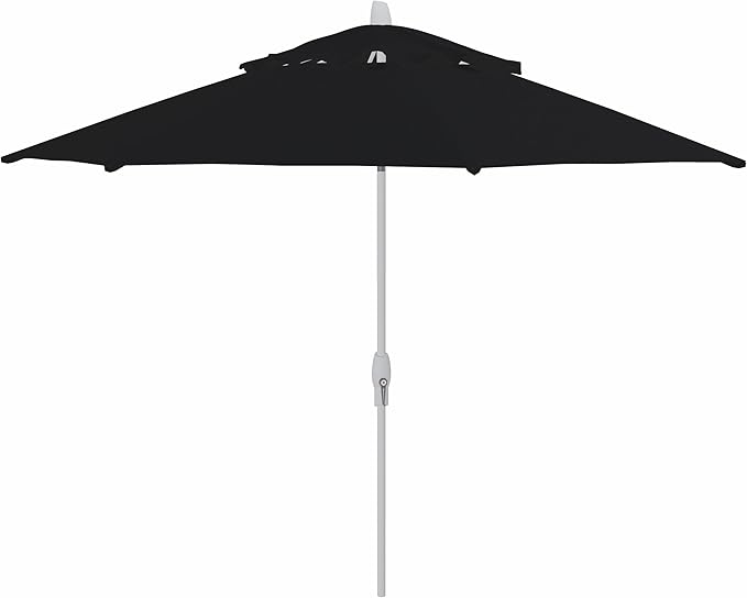 Treasure Garden 11ft Patio Umbrella – Outdoor Market Umbrella – Deluxe Auto-Tilt – White Aluminum Frame (Sunbrella, Black)
