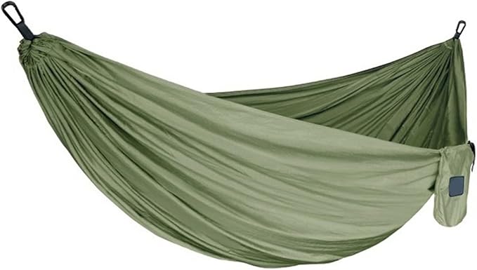 Portable Fabric Single and Double Size Outdoor Camping Hiking Garden Hammock(Single Army Green)