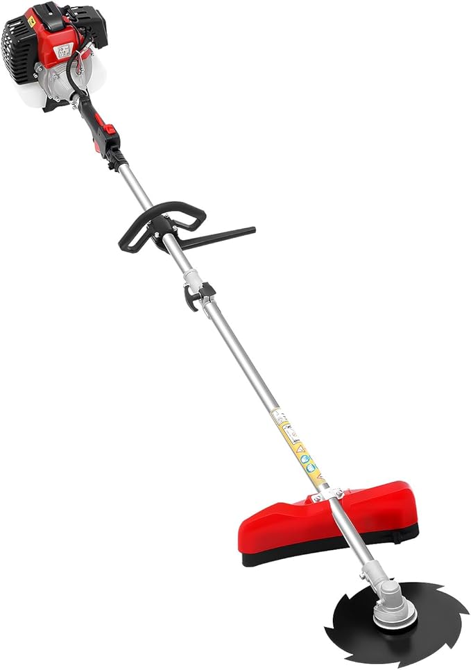 52cc Gas Powered Weed Eater, 3-in-1 Brush Cutter, Heavy Duty Straight Shaft Gas Weed Wacker with 7 Attachments, String Trimmer for Tough Weeds & Land Clearing
