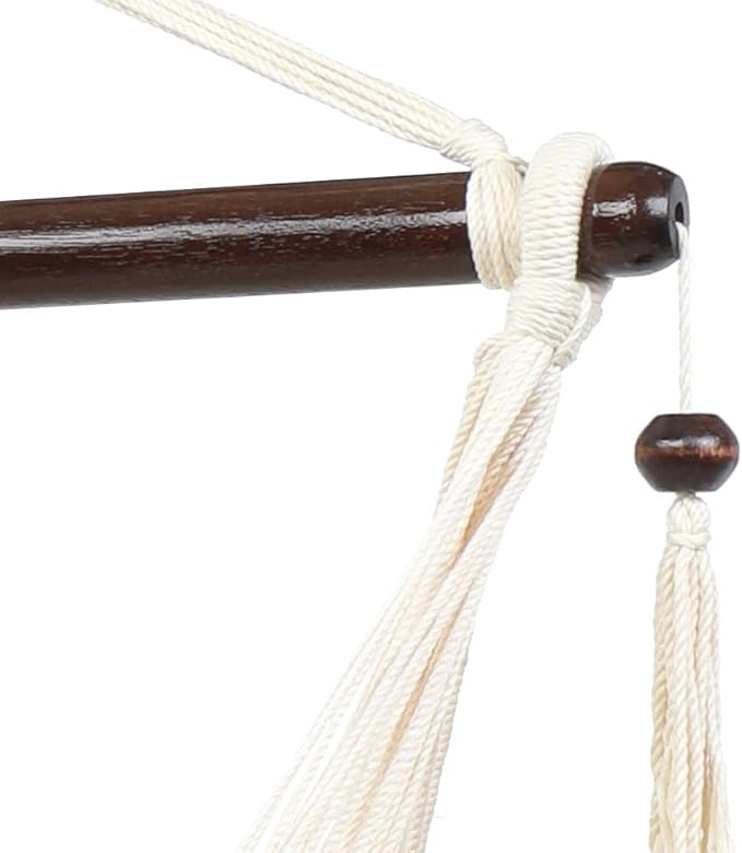 Large Hammock Swing Seat with Tassels(Tan)