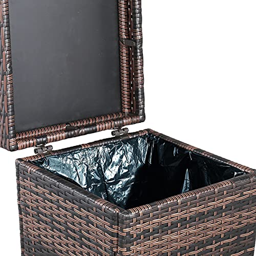 41 X 41 X 81.5cm Rattan Outdoor Garbage Anti-UV Outdoor Resin Wicker Trash Garbage Can Rubbish Bin 26.7 Coupons Gallon
