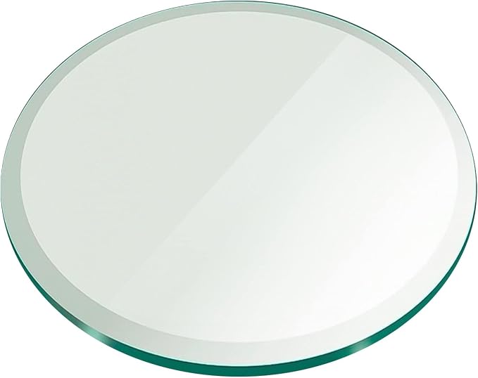 12" Inch Round Glass Table Top 1/2" Thick Tempered Beveled Edge by Fab Glass and Mirror