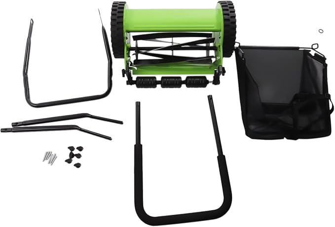 Walk-Behind Lawn Mower, Adjustable Height Push Reel Lawn Mower, Manual Reel Lawn Mower, Dual Wheeled Grass Cutter Sweeper, Reel Mover, Clinder Lawnmower, Push Reel Lawn Mower (12 in)