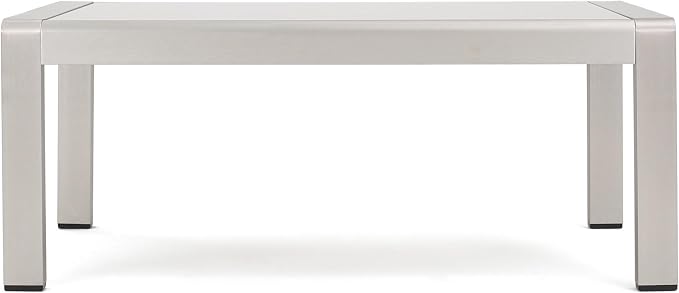 Christopher Knight Home Crested Bay Aluminum Patio Chat Set, 5-Pcs Set, Khaki / Silver