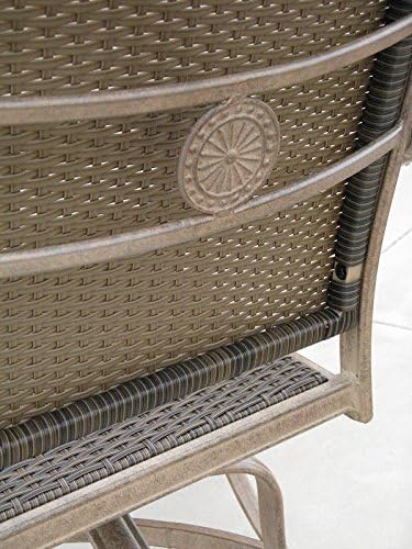 Santa Clara Outdoor Patio 7 pcs Round Dining Set Dark Bronze Cast Aluminum (Set with 6 Swivel Rocker Chairs)