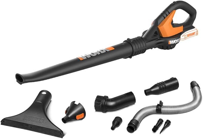 Worx String Trimmer Cordless GT3.0 20V PowerShare 12" Edger & Weed Trimmer (2 Batteries & Charger Included) WG163 and WORX WG545.9 20V Work Air Lithium Multi-Purpose Blower/Sweeper/Cleaner Tool ONLY