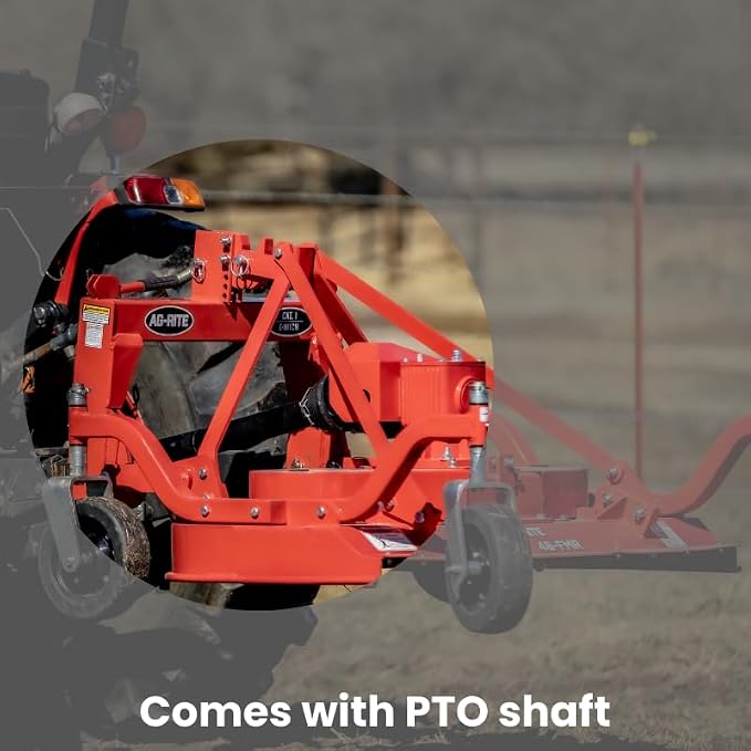 48" Finishing Mower Heavy-Duty 3-Point Hitch Mower for Tractors 16-50 HP, 47.6" Cutting Width, Adjustable 0.75-4.3" Height, 3 Blades, PTO Driven, Category 1 & 2 Compatible