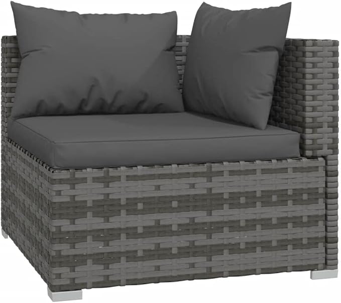 5 Piece Patio Lounge Set with CushionsOutdoor Dining Chairs,Patio Furniture Set,Outdoor Sectional Sofa,Patio Conversation Seat,Outdoor Seating,Modern Style,for Garden,Backyard, Poly Rattan Gray