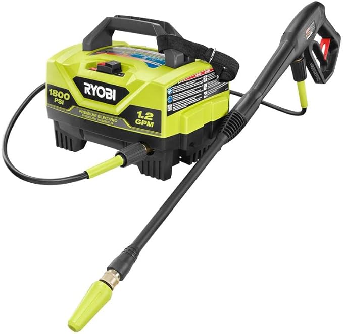 RYOBI 1800 PSI 1.2 GPM Cold Water Corded Electric Pressure Washer (Reed) GREEN