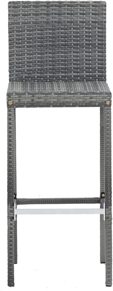 Patio Bar Set with Cushions,Patio Lounge Set,Outdoor Furniture,Outdoor Furniture Sets,Patio Conversation Sets,for Garden,Deck,Backyard,5 Piece Poly Rattan Gray