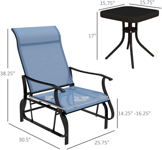 3 Pieces Patio Furniture Set with Chairs and Side Table for Garden,Porch,Outdoor Chairs Set 3 Piece with Table and Chairs, Outdoor Furniture Patio Conversation Set