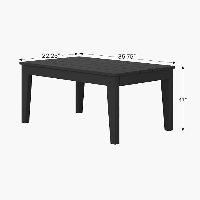 WestinTrends Malibu Low Outdoor HDPE Patio Rectangle Coffee Table, Dark Brown