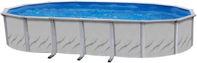 Lake Effect Pools 'Galleria' 15 ft x 24 ft Oval Above Ground Swimming Pool | 52 Inch Steel Side Walls | Kit Includes: 25 Gauge Overlap Liner & Widemouth Skimmer
